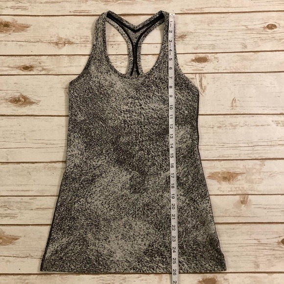 Lululemon Cool Racerback II Luon Spray Jacquard White Black - Picture 4 of 14